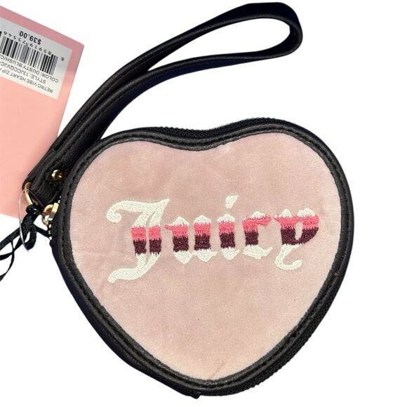 Juicy Couture Handbags - Juicy Couture Pink and Black Heart Wristlet